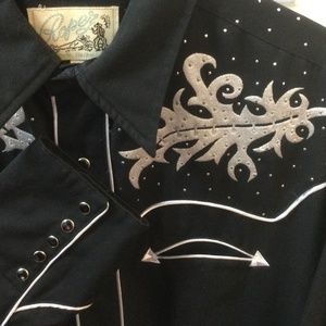 Roper Silver Skies Embroidered Men’s Western Shirt L